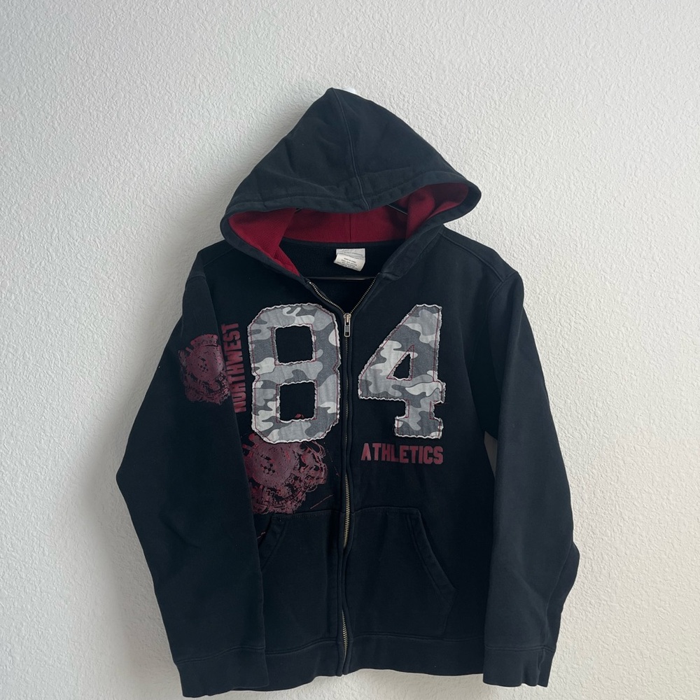 High Sierra Black and Red Jacket with Vintage Graphic large 14/16